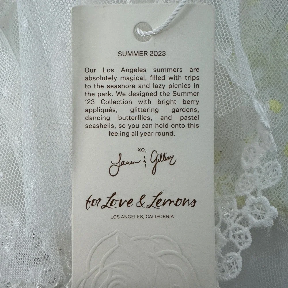 NWT For Love & Lemons White Daisy Bustier Women 38C Bridal Floral Lingerie Fairy